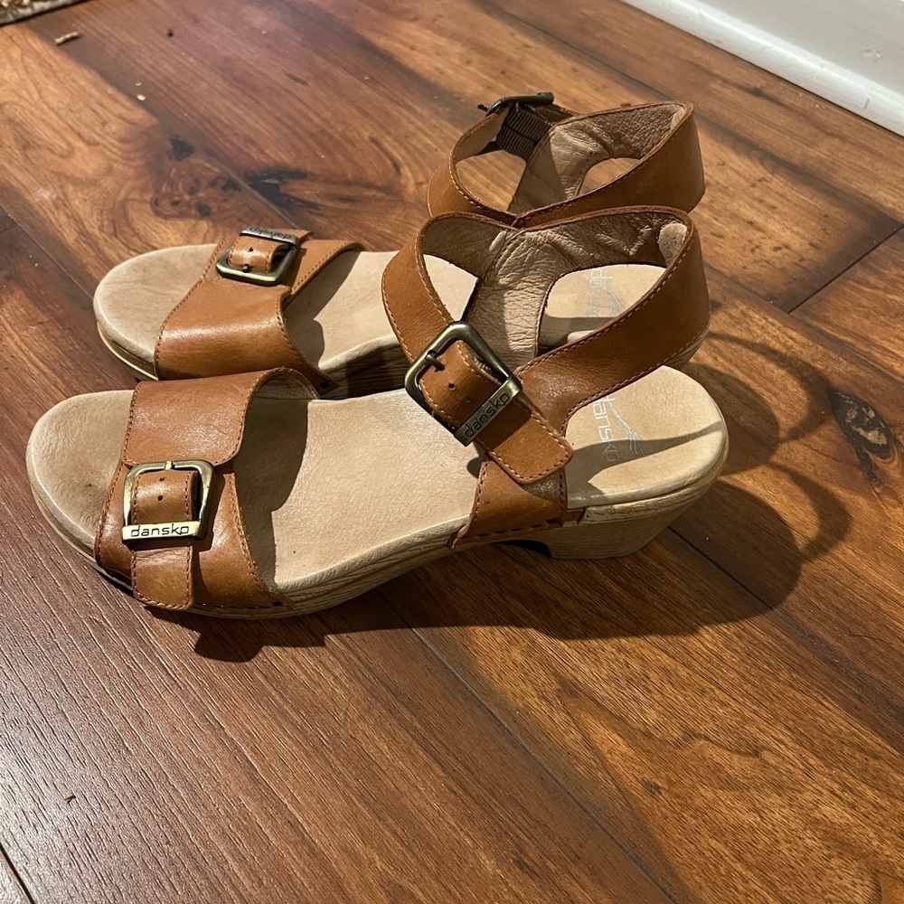 Dansko Women's Size 41 Matty Brown Strappy Block Sandals Summer Casual - Picture 6 of 8